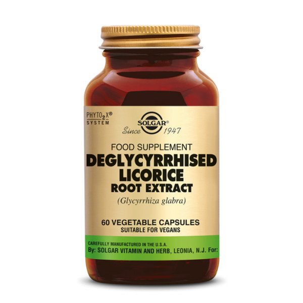 Réglisse Déglycyrrhizinée Extrait standardisé 60 cpas. Végétales - Solgar - Plantes en gélules - Extraits (EPS) - 1