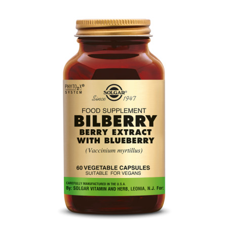 Myrtille extrait (Bilberry Berry Extract Bosbes) 60 capsules - Solgar - Plantes en gélules - Extraits (EPS) - 1