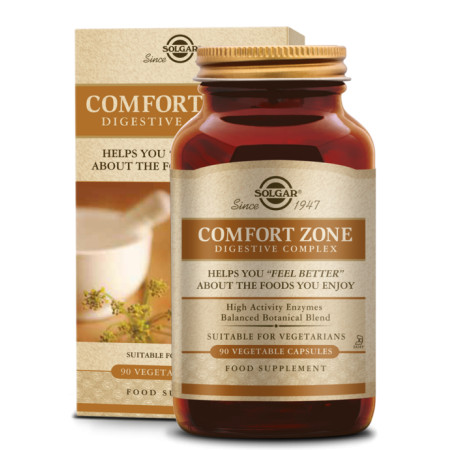 Comfort Zone Digestive Complex (Complexe d'enzymes) 90 gélules végétales - Solgar - Complexes Multi-vitamines et  Minéraux - 1