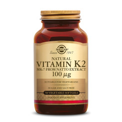 Vitamine K-2 100 µg (MK-7) 50 gélules végétales - Solgar - Vitamines - 1