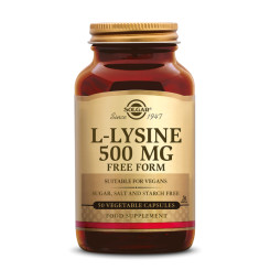 L-Lysine 500 mg - 50 gélules végétales - Solgar - Acides aminés - 1