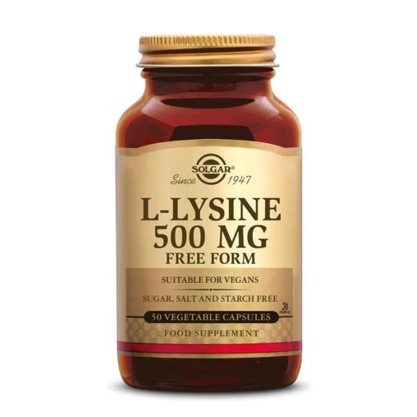 L-Lysine 500 mg - 50 gélules végétales - Solgar - Acides aminés - 1