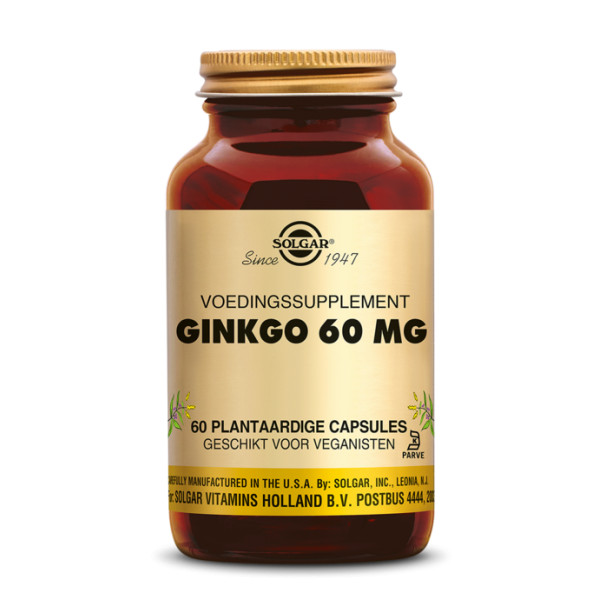 Ginkgo 60 mg 60 gélules végétales - Solgar - Gélules de plantes - 1