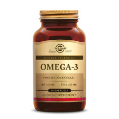 Oméga-3 Double Strength (huile de poisson concentrée) 30 softgels - Solgar - Acides gras - 1