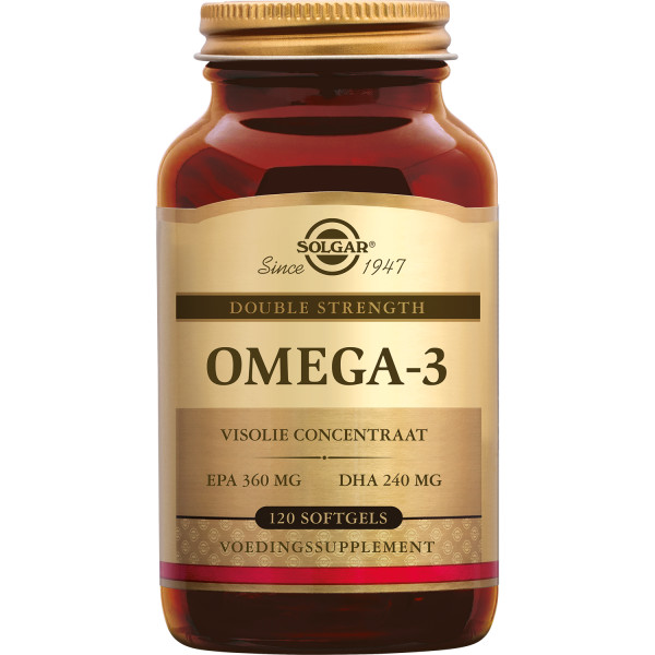 Oméga-3 Double Strenght (huile de poisson concentrée) 120 softgels - Solgar - Acides gras - 1
