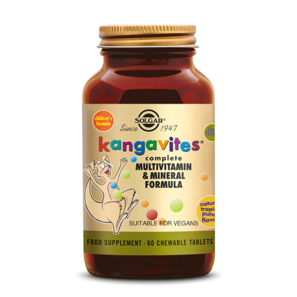 Multivitamines et minéraux pour Enfant (Kangavites Tropical Punch) arôme fruits tropicaux 60 comprimés à sucer - Solgar - Spécia