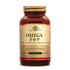 Oméga 3-6-9 (huile de poisson, de bourrache et de lin) 60 softgels - Solgar - Acides gras - 1