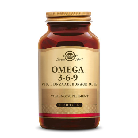 Oméga 3-6-9 (huile de poisson, de bourrache et de lin) 60 softgels - Solgar - Acides gras - 1