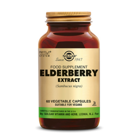 Sureau Noir Extrait Standardisé (Elderberry) 60 gélules végétales - Solgar - Plantes en gélules - Extraits (EPS) - 1