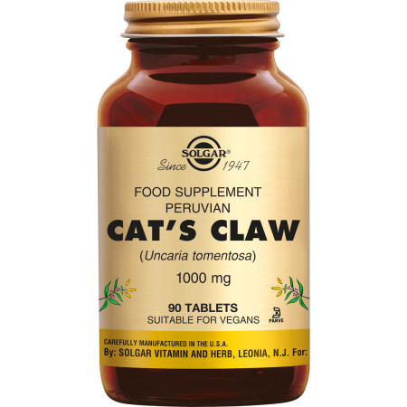 Cat's Claw (Griffe de Chat - Uncaria tomentosa) 1000 mg 90 comprimés - Solgar - Toute la gamme Solgar - 1 Cat's Claw (Griffe de Chat - Uncaria tomentosa) 1000 mg 90 comprimés - Solgar - Toute la gamme Solgar - 1