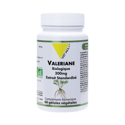 Valériane gélules Bio (60) - Valeriana officinalis - Extrait sec Standardisé 300 mg - Vitall+ - Gélules de plantes - 1