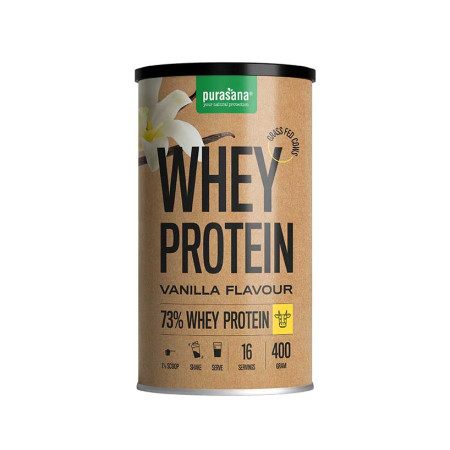 Whey Protéine 73%  petit lait vanille 400 gr - Purasana - SuperFood - Superaliments - Raw Food - 1