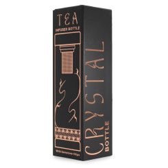 Bouteille à Infuser pour tisane ou thé en verre 500 ml - Rose doré - Pierre de Cristal de Roche - Tasse à Thé, Mug, Théière, Tis