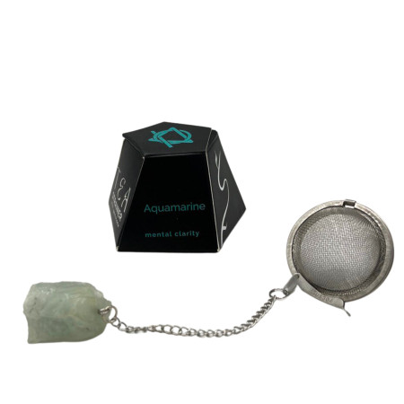 Boule à infuser avec pierre gemme - Aigue-Marine - AW Artisan - Filtre à thé et Boules à Thé et Infusion - 1 Boule à infuser avec pierre gemme - Aigue-Marine - AW Artisan - Filtre à thé et Boules à Thé et Infusion - 1