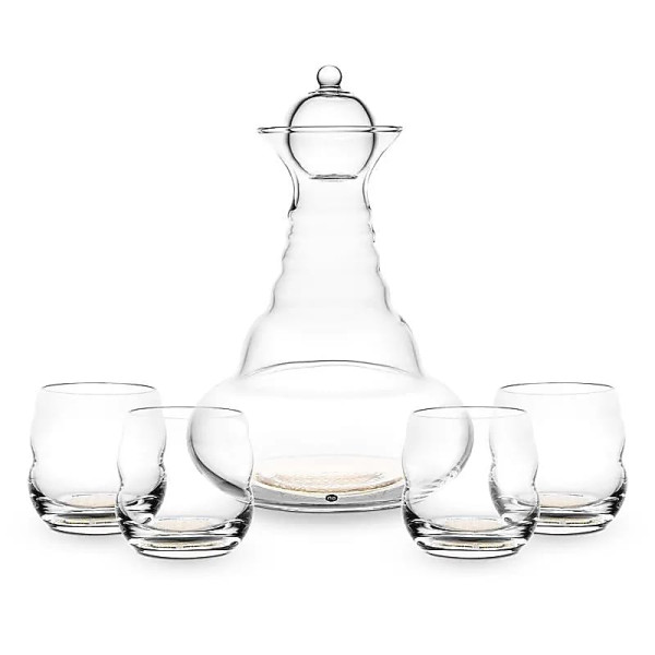 Carafe Alladin  Fleur de Vie - Or 23.8 carats + 4 verres Mythos or- Nature's design - Carafe Alladin - 1