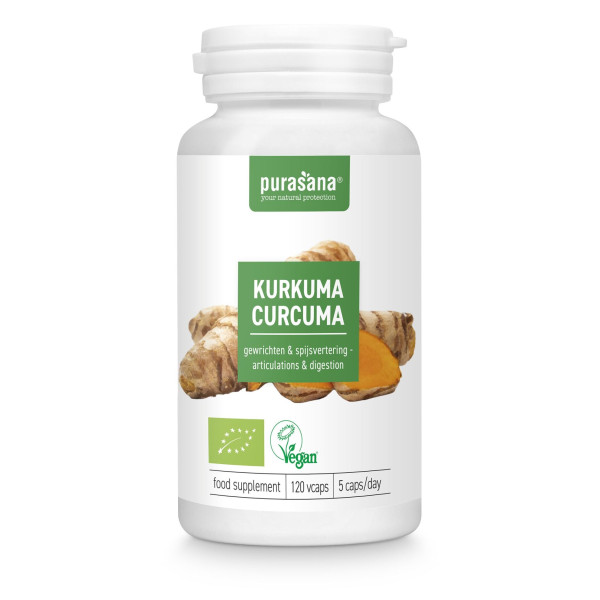 Curcuma Bio 120 gélules - Purasana - Gélules de plantes - 1