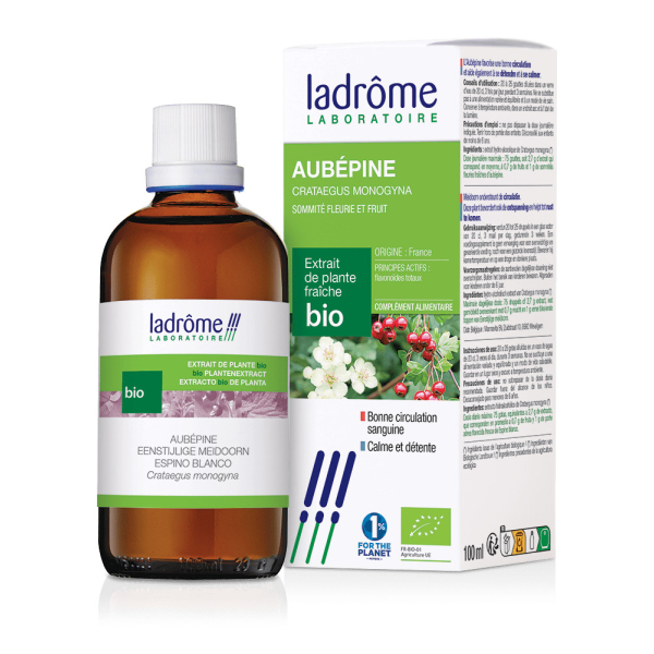 Bio-Weißdorn-Urtinktur – Crataegus monogyna 100 ml – Ladrôme – Urtinkturen – Frische Pflanzenextrakte – 1