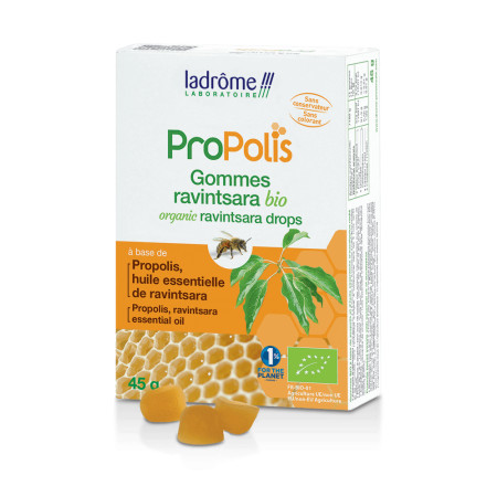 Gomme à la propolis BIO et au Ravintsara 45g - Ladrôme - Produits de la Ruche - 1