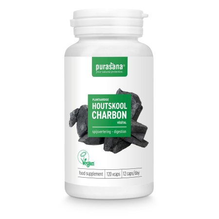 Aktivkohle 120 Kapseln - Purasana - Aktivkohle & Hefe - 1
