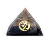 Orgonite Chakra Pyramide Tourmaline Noire avec Om - 7x7x6 - Lithothérapie - Lithothérapie - Pierres de Santé - Bijoux - 1-Orgonit-Chakra-Pyramide aus schwarzem Turmalin mit Om - 7x7x6 - Lithotherapie
