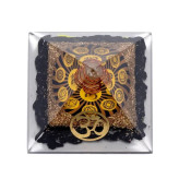 Orgonite Chakra Pyramide Tourmaline Noire avec Om - 7x7x6 - Lithothérapie - Lithothérapie - Pierres de Santé - Bijoux - 3