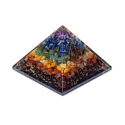 Orgonite pyramide 7 chakras - 7x7x6 - Lithothérapie - Lithothérapie - Pierres de Santé - Bijoux - 3