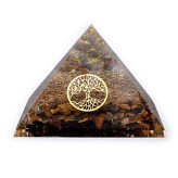 Orgonite Pyramide Œil de Tigre avec Arbre de Vie - 7x7x6 - Lithothérapie - Lithothérapie - Pierres de Santé - Bijoux - 1-Orgonite Pyramide Œil de Tigre avec Arbre de Vie - 7x7x6 - Lithothérapie