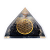 Orgonite Pyramide en Cristal à pointes de tourmaline noire avec Fleur - 7x7x6 - Lithothérapie - Lithothérapie - Pierres de Santé-Orgonite Pyramide en Cristal à pointes de tourmaline noire avec Fleur - 7x7x6 - Lithothérapie