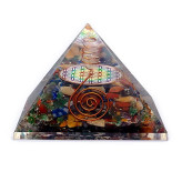 Orgonite Pyramide de Fleur de Vie Colorée avec Pointe de Cristal - 7x7x6 - Lithothérapie - Lithothérapie - Pierres de Santé - Bi-Orgonite Pyramide de Fleur de Vie Colorée avec Pointe de Cristal - 7x7x6 - Lithothérapie
