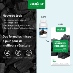 Aktivkohle 120 Kapseln - Purasana - Aktivkohle & Hefe - 4