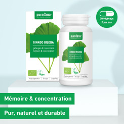 Ginkgo Biloba Bio 70 gélules Vegan - Purasana - Gélules de plantes - 3