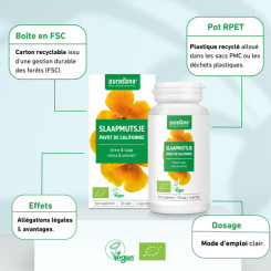 Pavot de Californie BIO - 120 gélules - Purasana - Gélules de plantes - 5
