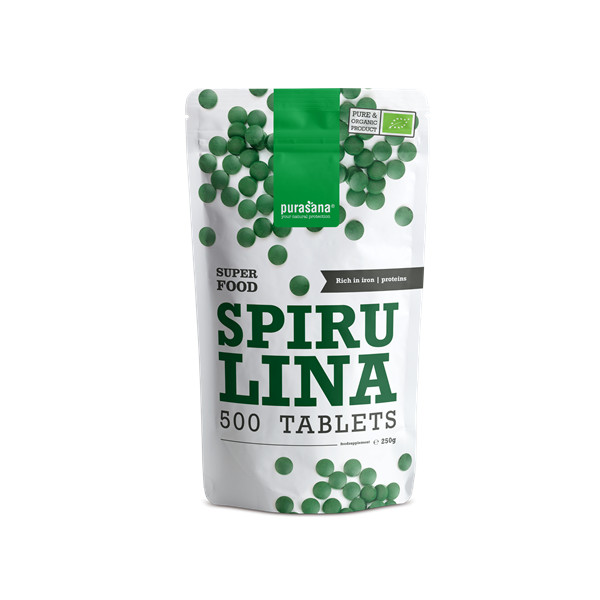 Spiruline BIO - 500 comprimés - Purasana - Gélules de plantes - 1