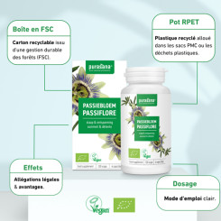 Passiflore Extrait 125mg Bio 120 gélules - Purasana - Gélules de plantes - 5