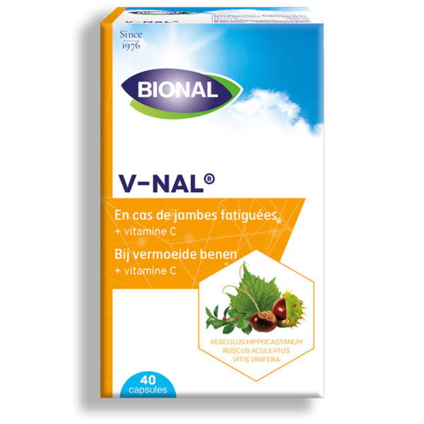 V-nal - Extraits de Marron d'Inde et Vigne rouge - 40 capsules - Bional - Circulation - 1