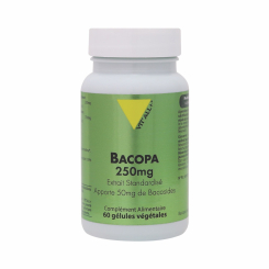 Bacopa monnieri Standardisierter Extrakt 250 mg - 60 pflanzliche Kapseln - Vitall+ - Kräuterkapseln - 1