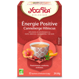 Yogi tea "Energie Positive" Canneberge Hibiscus Bio 17 sachets - Thé Ayurvédic - Infusions Ayurvédiques - 1