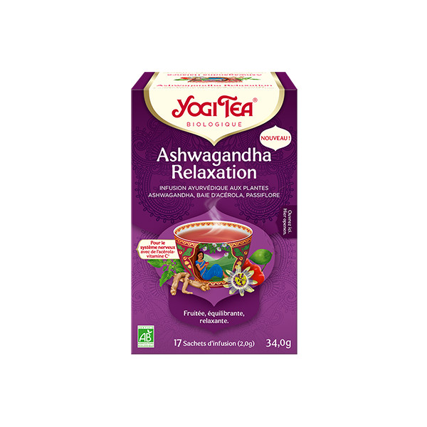 Yogi Tea - Ashwagandha Relaxation - Bio 17 sachets - Thé Ayurvedic - Tisanes en infusettes - 1