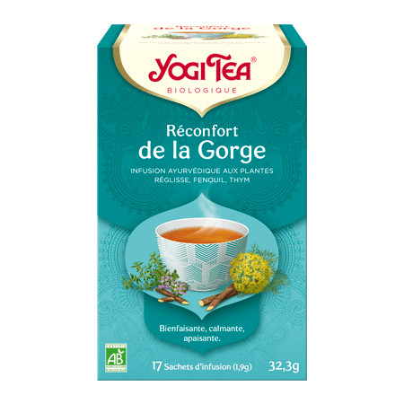 Yogi Tea - Réconfort de la Gorge - Bio 17 sachets - Thé Ayurvedic - Tisanes en infusettes - 1