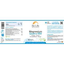 Magnésium Quatro 550 60 gélules - Be-Life - Minéraux - 2