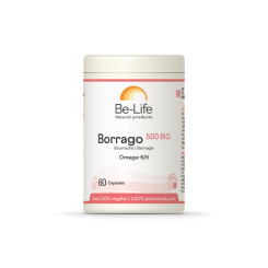 Bourrache 500 mg (Borrago 500)  60 gélules  Bio - Be-Life - Acides Gras essentiels (Omega) - 2