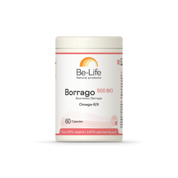 Bourrache 500 mg (Borrago 500)  60 gélules  Bio - Be-Life - Acides Gras essentiels (Omega) - 2