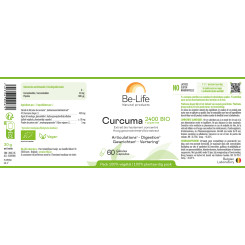 Curcuma (Extrait) + piperine 2400 Bio 60 gélules - Be-Life - Toute la gamme Be-Life - 2