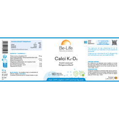 Calci Vital K2-D3 60 gélules végétales - Be-Life - Capital osseux - Ostéoporose - Fixation du calcium - 2