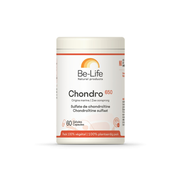 Chondro 650 (sulfate de chodroïtine) 60 gélules - Be-Life - Chondroïtine - Glucosamine - MSM - Acide Hyaluronique - 1