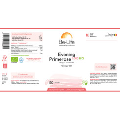 Huile d'onagre 1000 (Evening Primerose - Omega 6-9) 90 gélules Bio - Be-Life - Acides Gras essentiels (Omega) - 2
