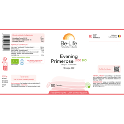 Nachtkerzenöl 1000 (Nachtkerze - Omega 6-9) 90 Kapseln Bio - Be-Life - Essentielle Fettsäuren (Omega) - 2