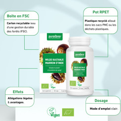 Marron d'Inde Bio 120 gélules - Purasana - Gélules de plantes - 5