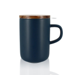 Tisanière En Céramique 50cl - Infuseur Réutilisable Bleu - Pour Thé, Tisanes Et Déco