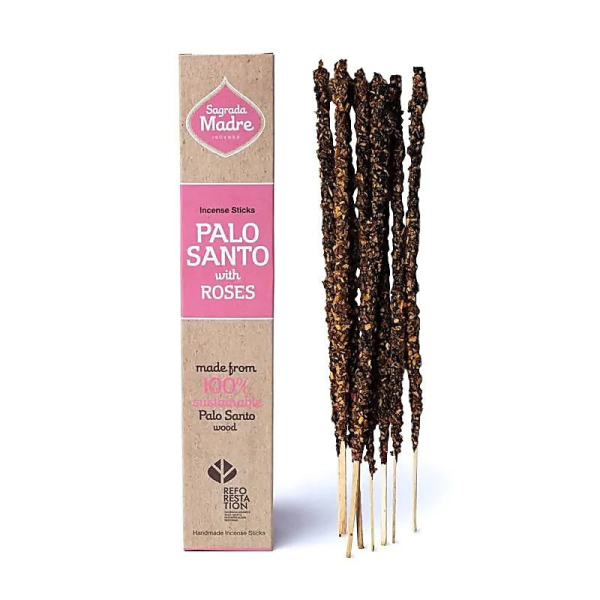 Natürliche Räucherstäbchen - Palo Santo und Rose - Sagrada Madre - 1